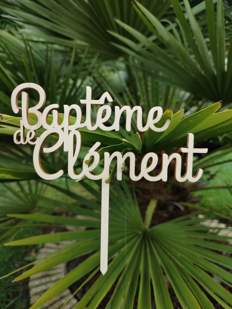 Cake topper baptême