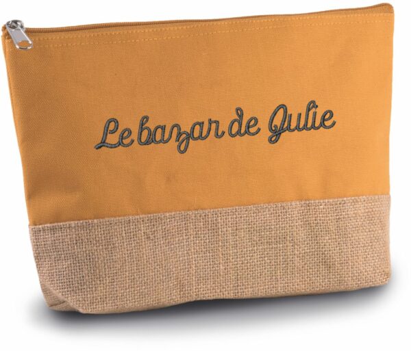 Pochette en coton et toile jute - jaune cumin – Image 2